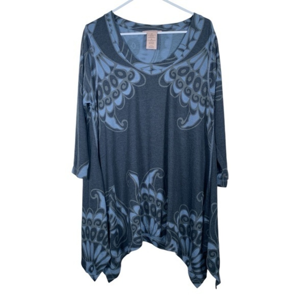 Philossophy Blue 3/4 Sleeve Blouse Size XXL EUC #VEG-0316